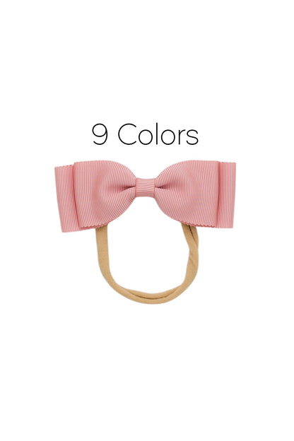 Heather Petersham Bow Newborn - Available in 9 Colors