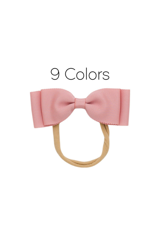 Heather Petersham Bow Newborn - Available in 9 Colors