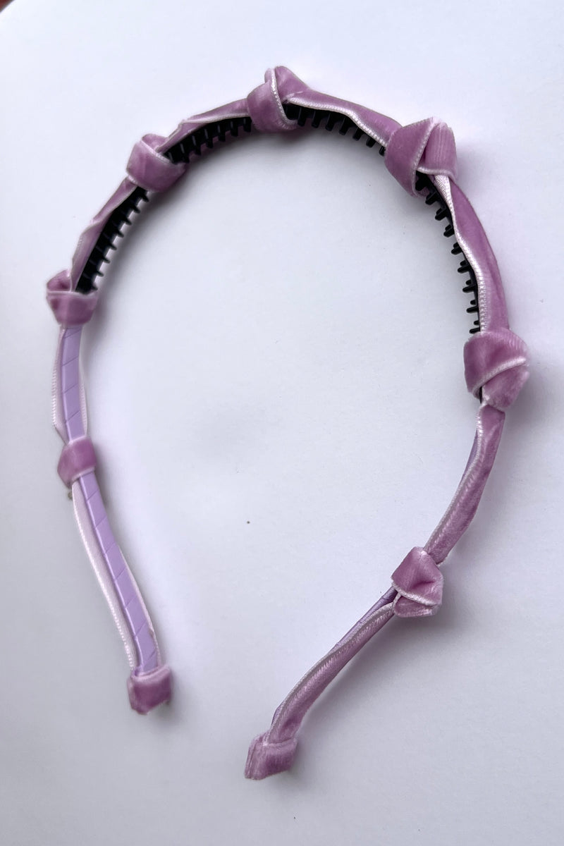 Rosebud Headband - Lilac Purple Velvet