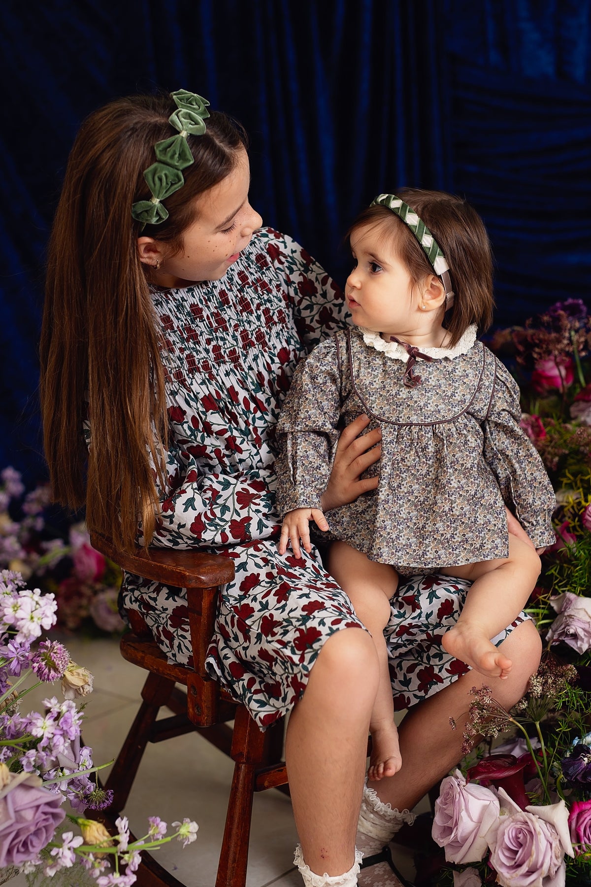 Tendu Velvet Bow Headband - Forest Green Moss