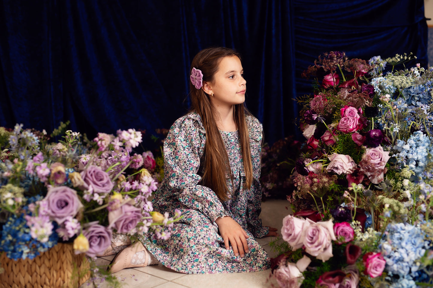 Tendu Butterfly Velvet Clip - Antique Green