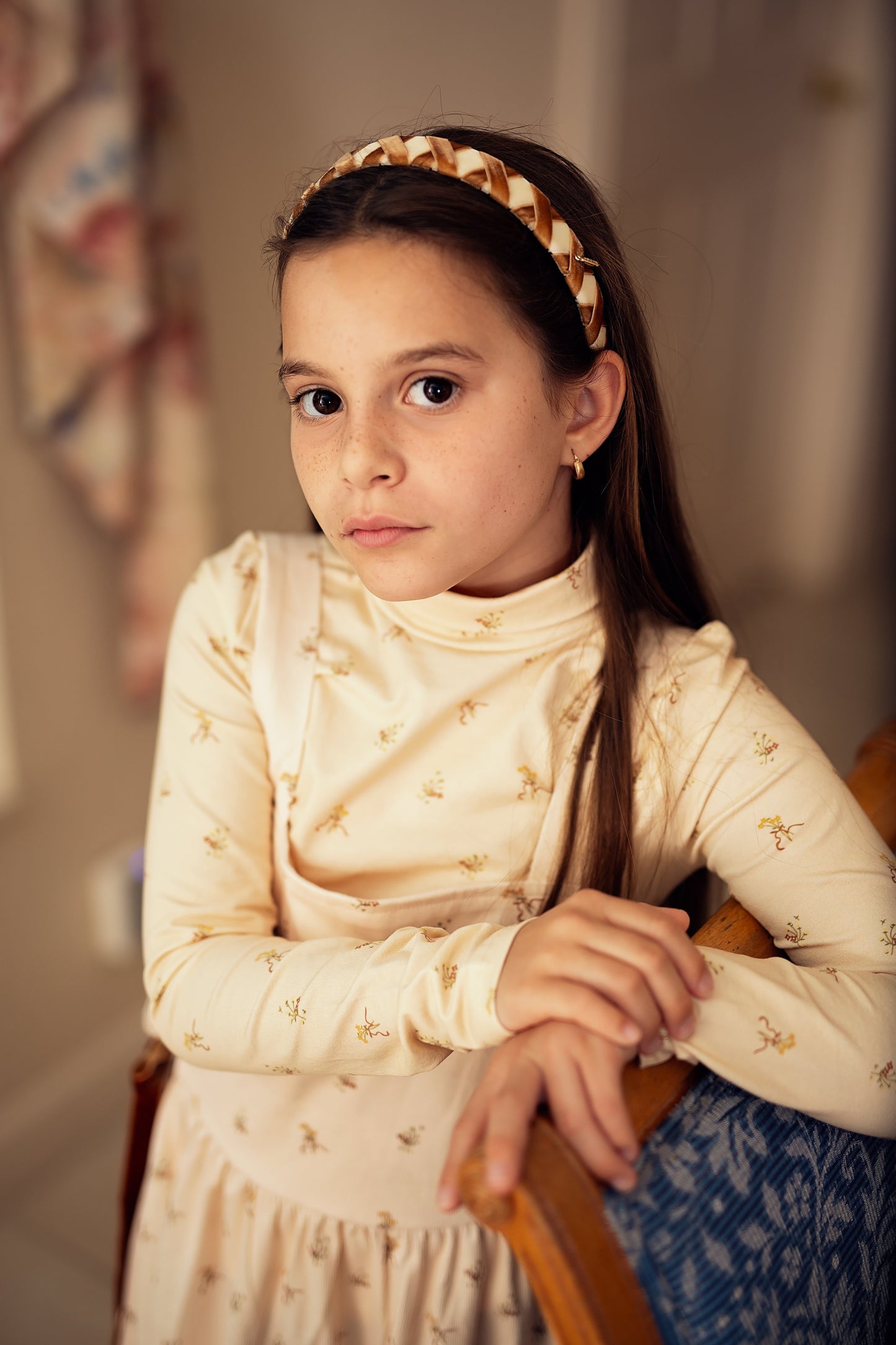Ballet Slippers Velvet Headband - Ivory/Black