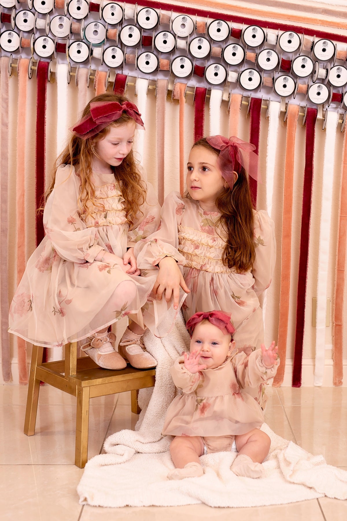 Primrose Bow Headband - Red (Handmade in the USA!)