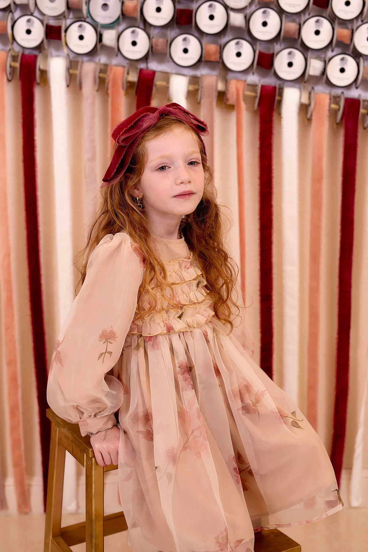 Primrose Bow Headband - Red (Handmade in the USA!)