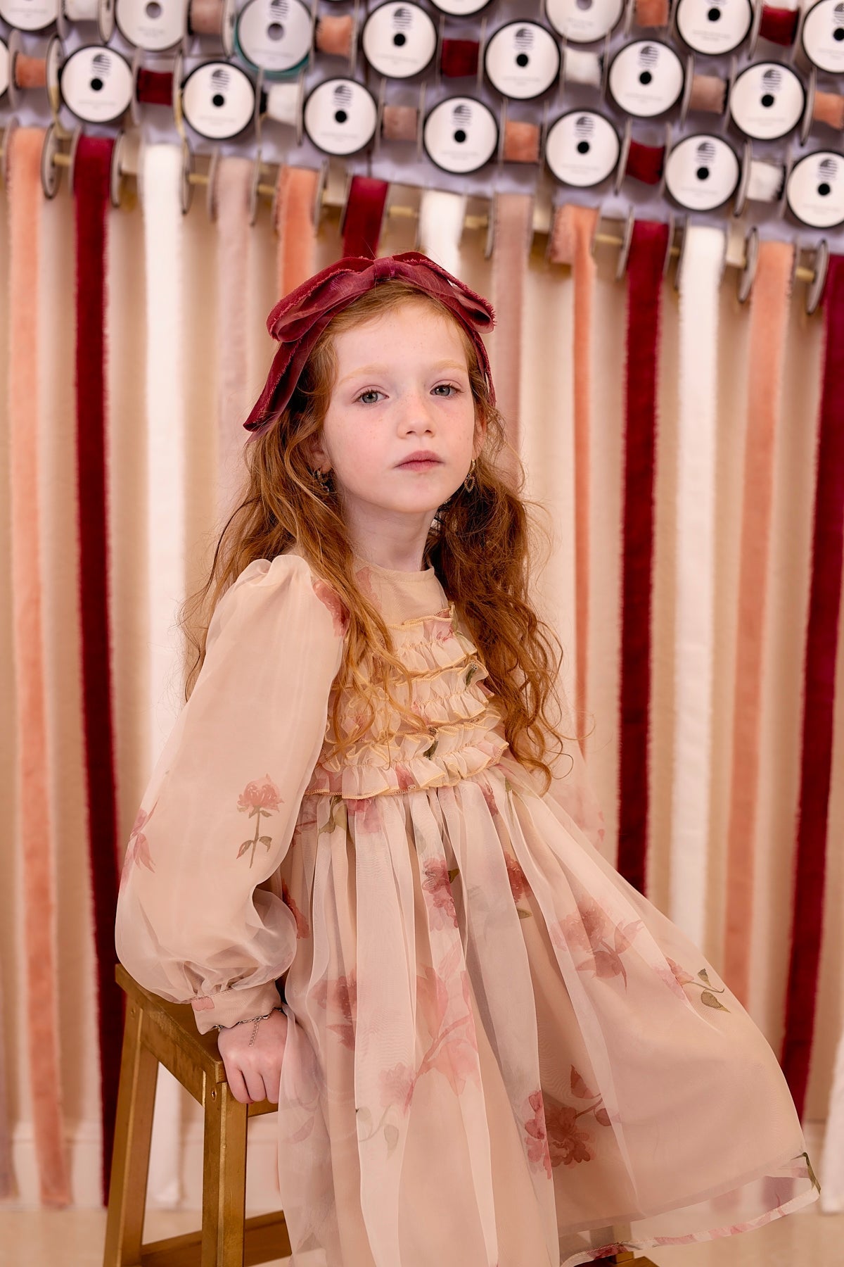 Primrose Bow Headband - Red (Handmade in the USA!)