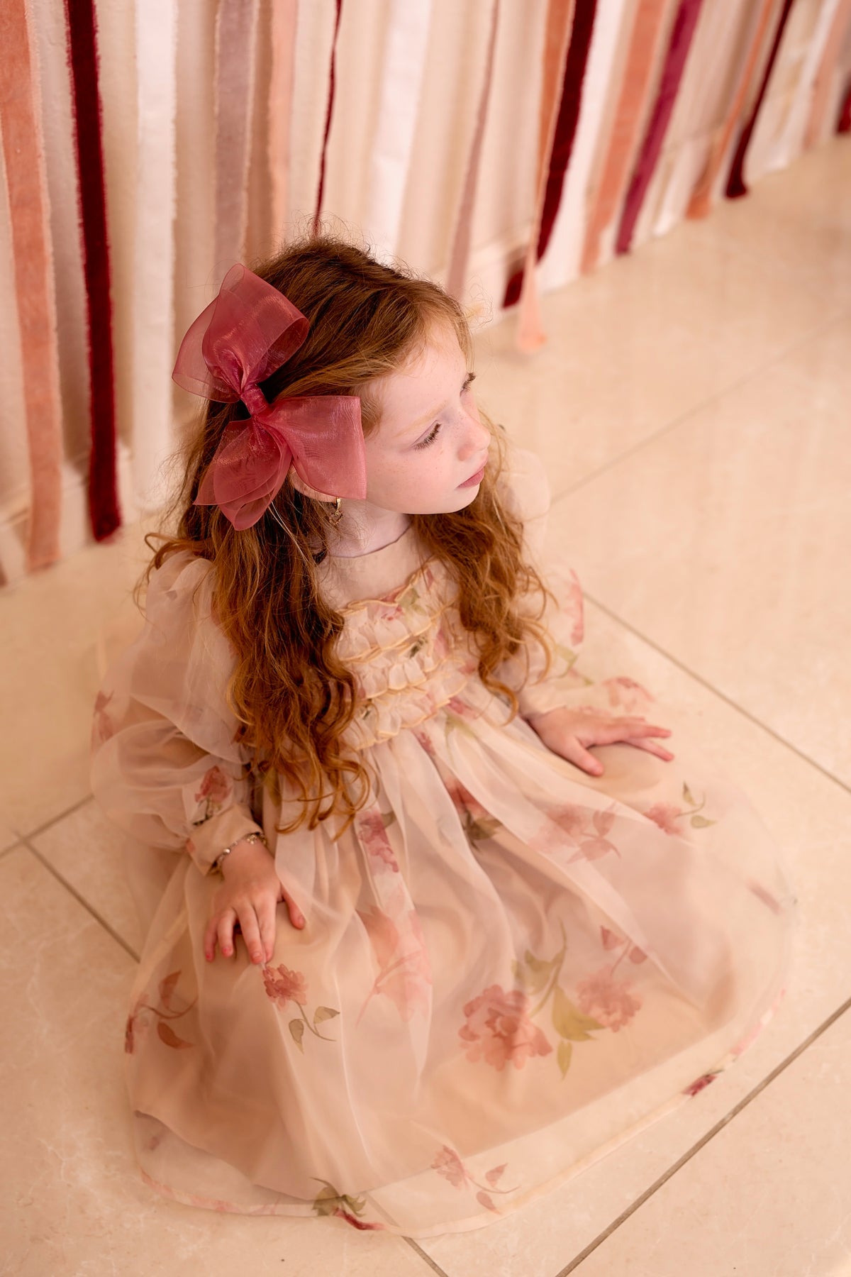 Dahlia Organza Clip - Baby Pink (Handmade in the USA!)