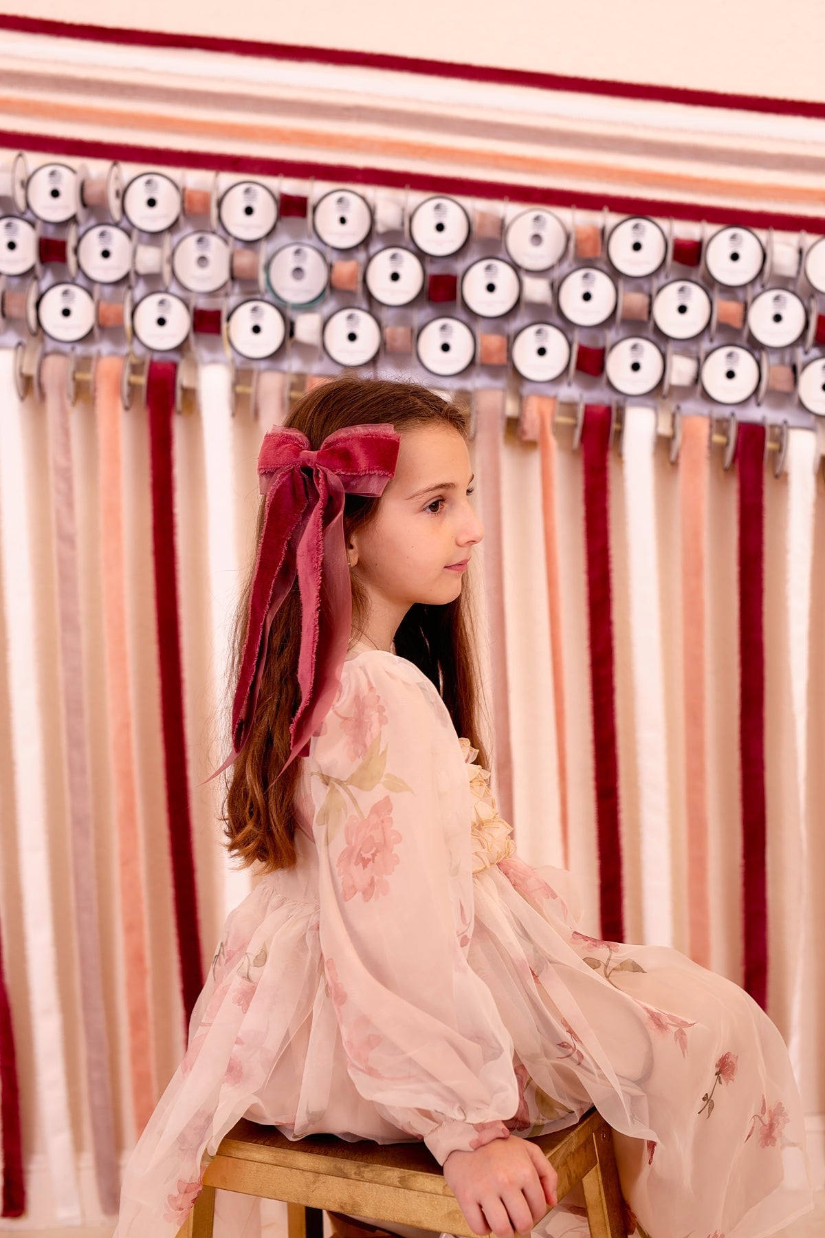 Primrose Princess Long Tail Bow Clip - Red (Handmade in the USA!)