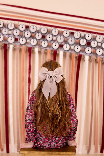 Oversized Bow Velvet Clip - Forest Green Moss *NEW COLOR*