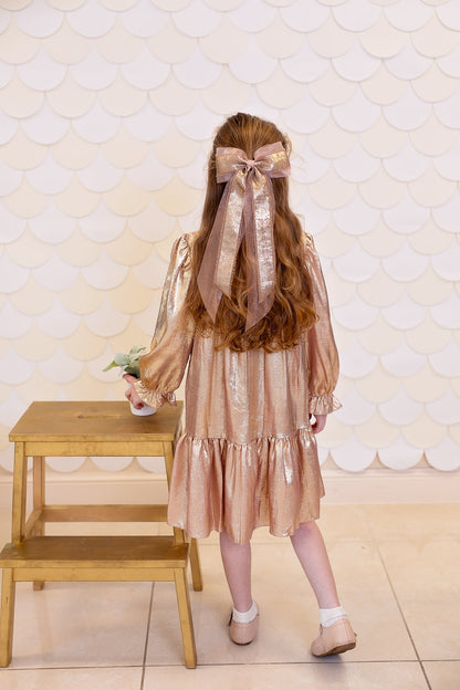 Primrose Princess Long Tail Bow Clip - Black/Gold