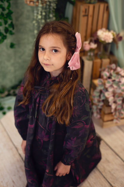 Dahlia Velvet Clip - Baby Pink