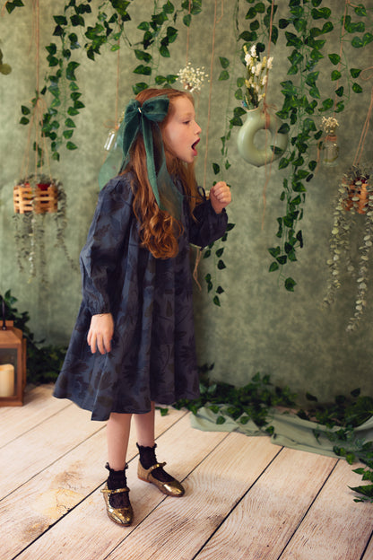 Primrose Princess Long Tail Bow Clip - Spruce Green (Handmade in the USA!)