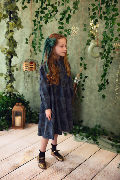 Primrose Princess Long Tail Bow Clip - Spruce Green (Handmade in the USA!)