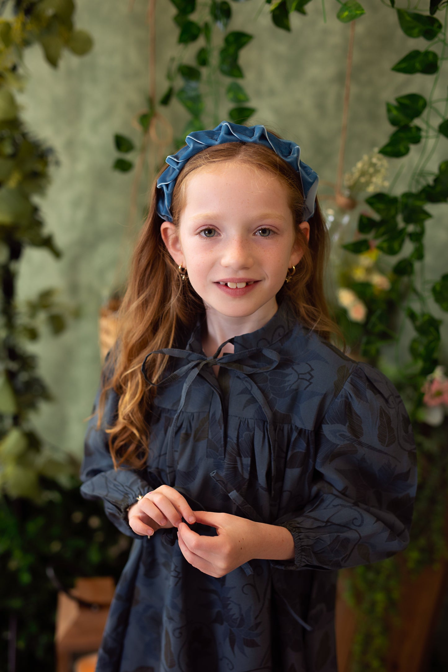 Velvet Ripple Headband - Emerald Green