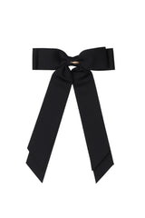 Madeline Petersham Long Tail Bow Clip - Black