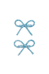 Mini Glitter Bows Clip Set of 2 - Blue