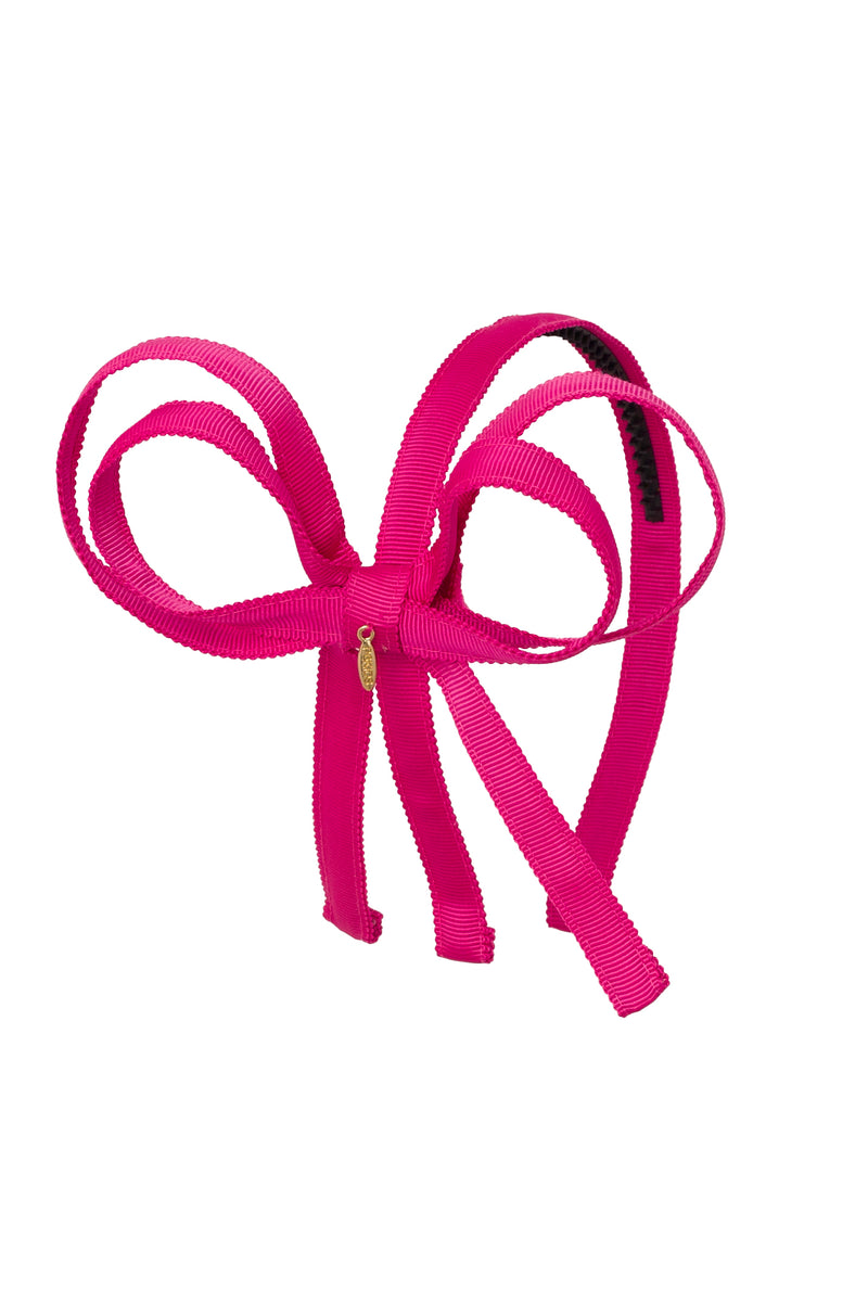 Orchid Butterfly Bow Headband - Hot Pink