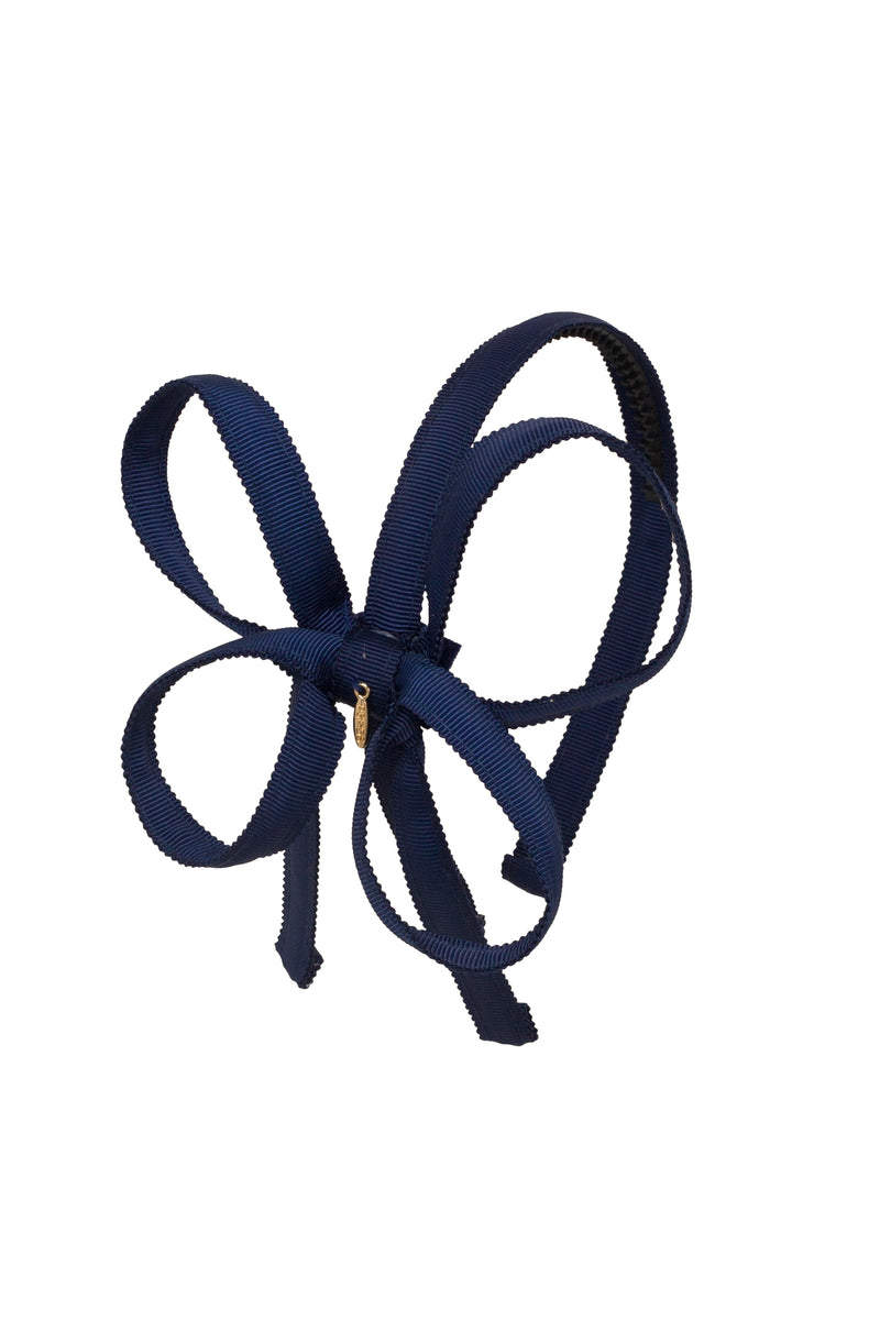 Orchid Butterfly Bow Headband - Navy