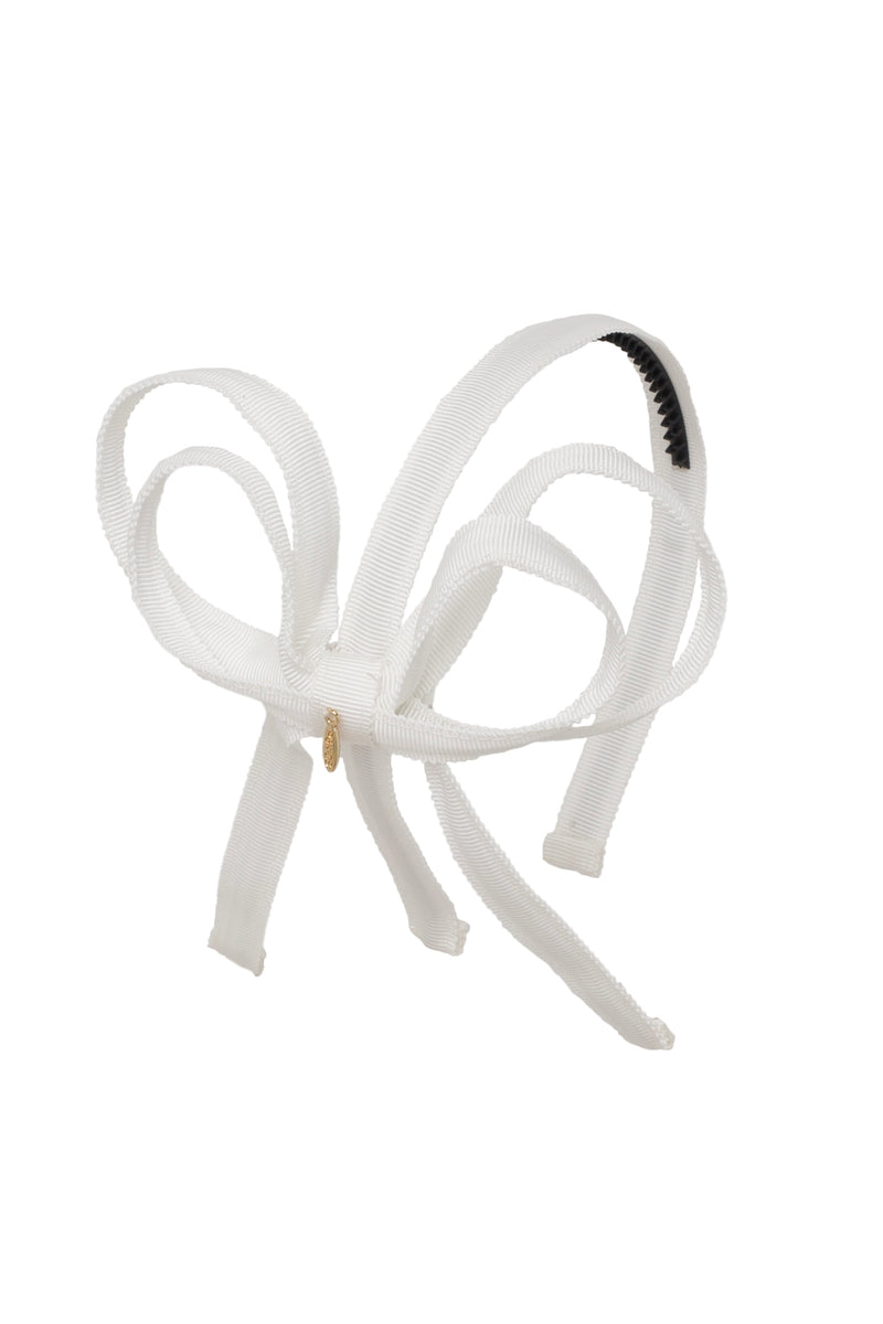 Orchid Butterfly Bow Headband - White