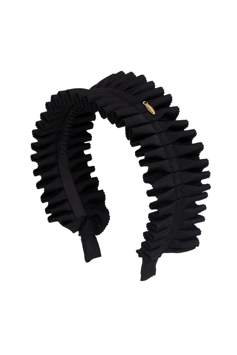 Pleated Palm Headband - Black