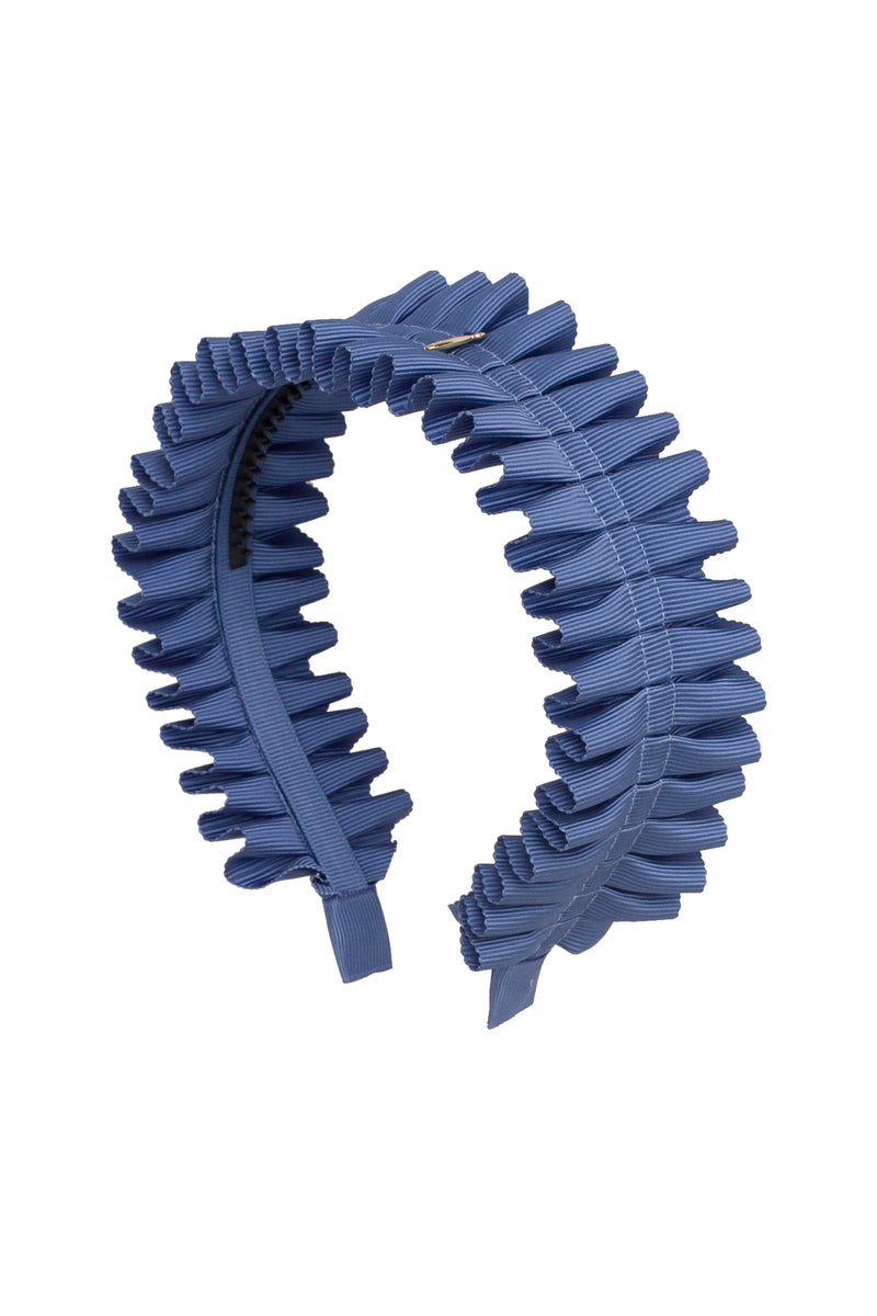 Pleated Palm Headband - Smoke Blue