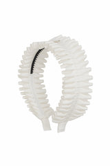 Pleated Palm Headband - White