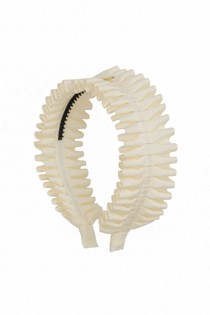 Pleated Palm Headband - Ivory