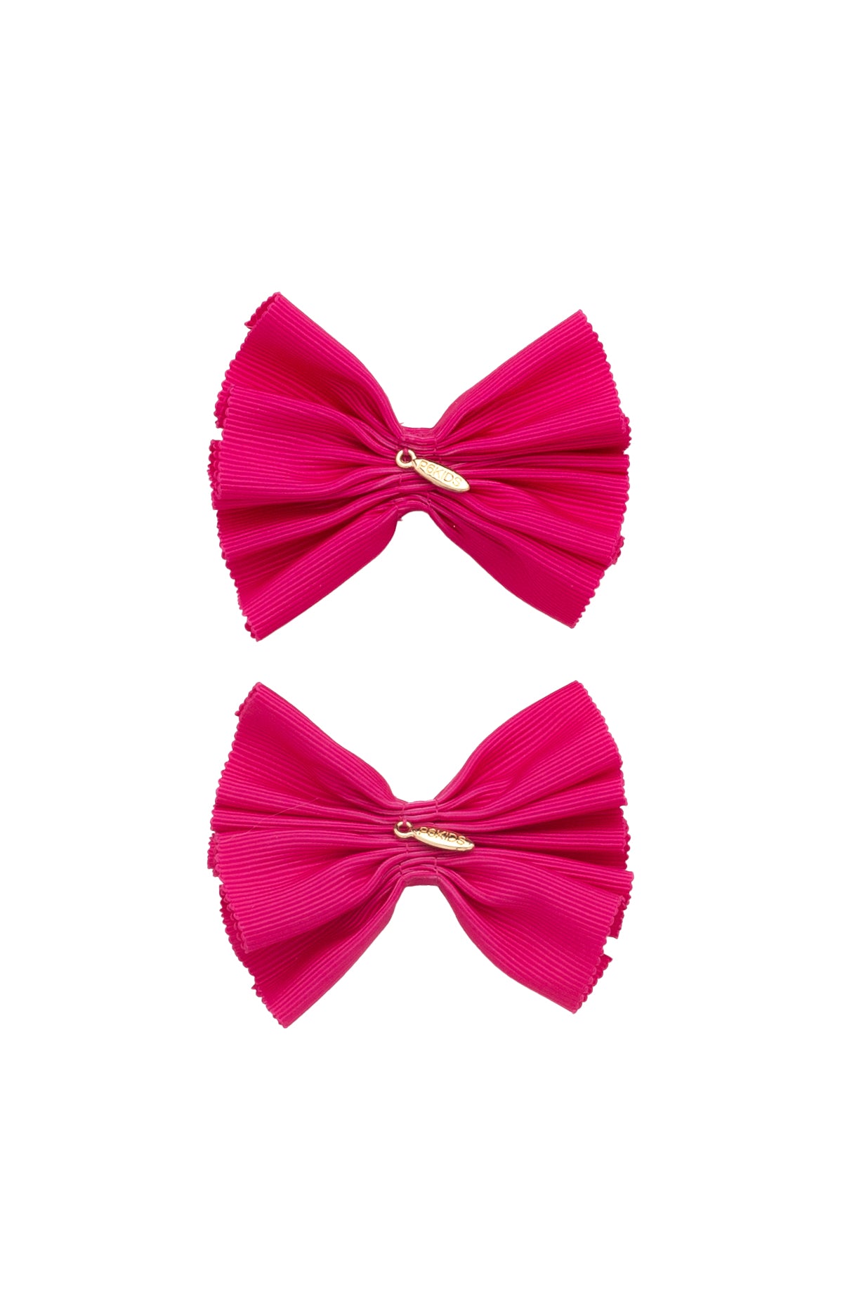 Pleated Palm Piggies Clip Set - Hot Pink