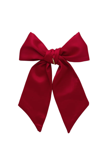 Prima Viscose Bow Clip - Red