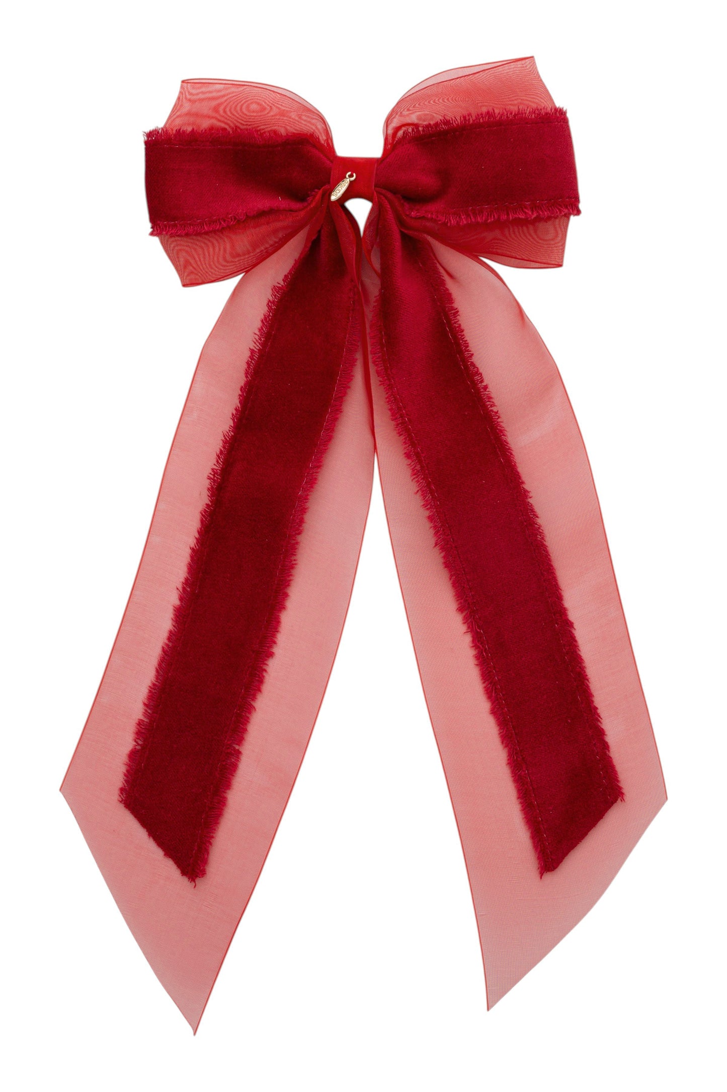 Primrose Princess Long Tail Bow Clip - Red (Handmade in the USA!)