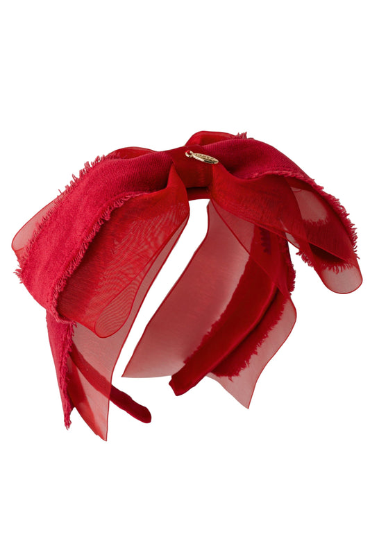 Primrose Bow Headband - Red (Handmade in the USA!)
