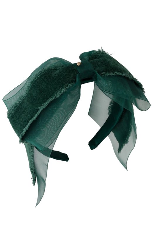 Primrose Bow Headband - Spruce Green (Handmade in the USA!)