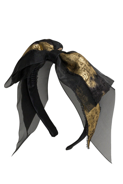 Primrose Bow Headband - Black/Gold