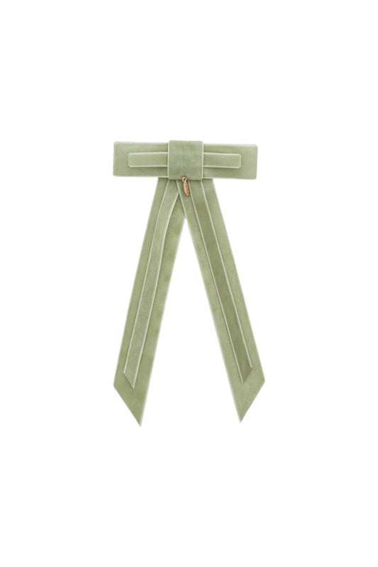 Rebecca Velvet Clip - Antique Green