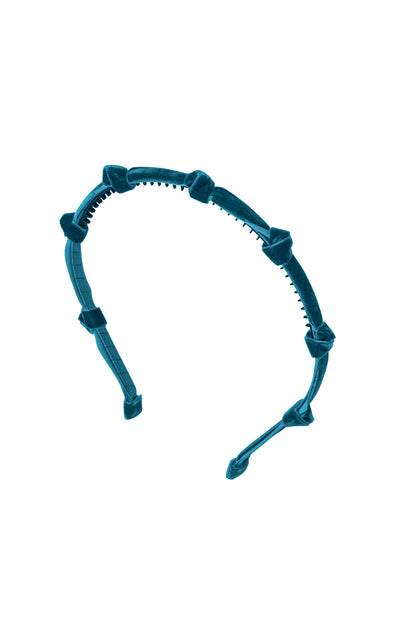 Rosebud Headband - Teal Velvet