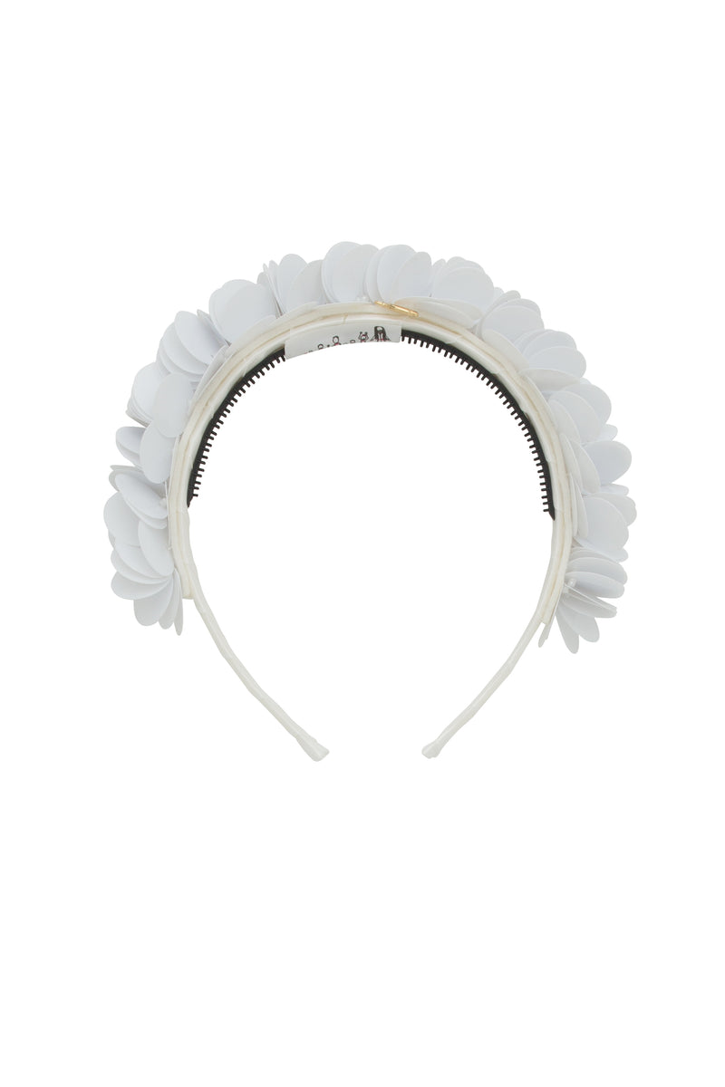 Sequin Blooms Headband - White