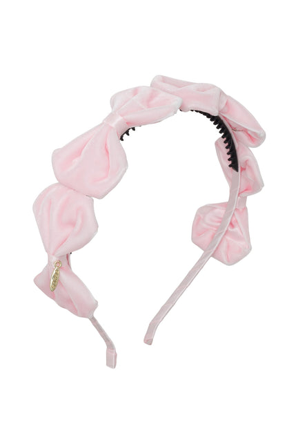 Tendu Velvet Bow Headband - Baby Pink
