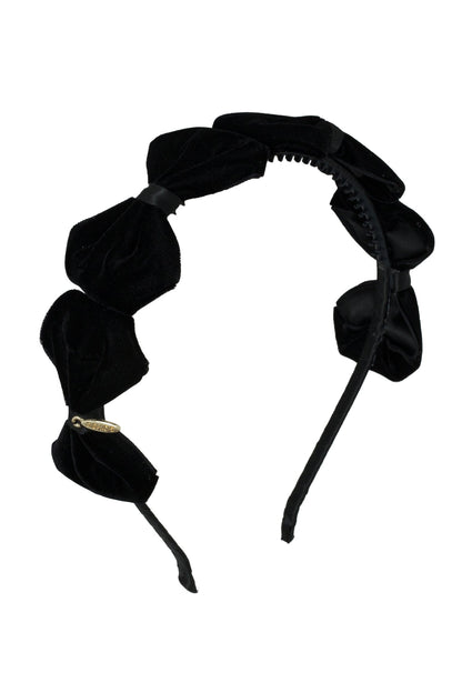 Tendu Velvet Bow Headband - Black