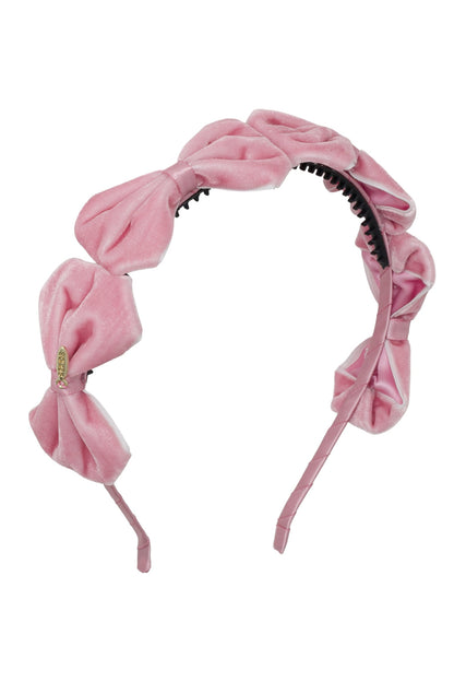 Tendu Velvet Bow Headband - Dusty Rose