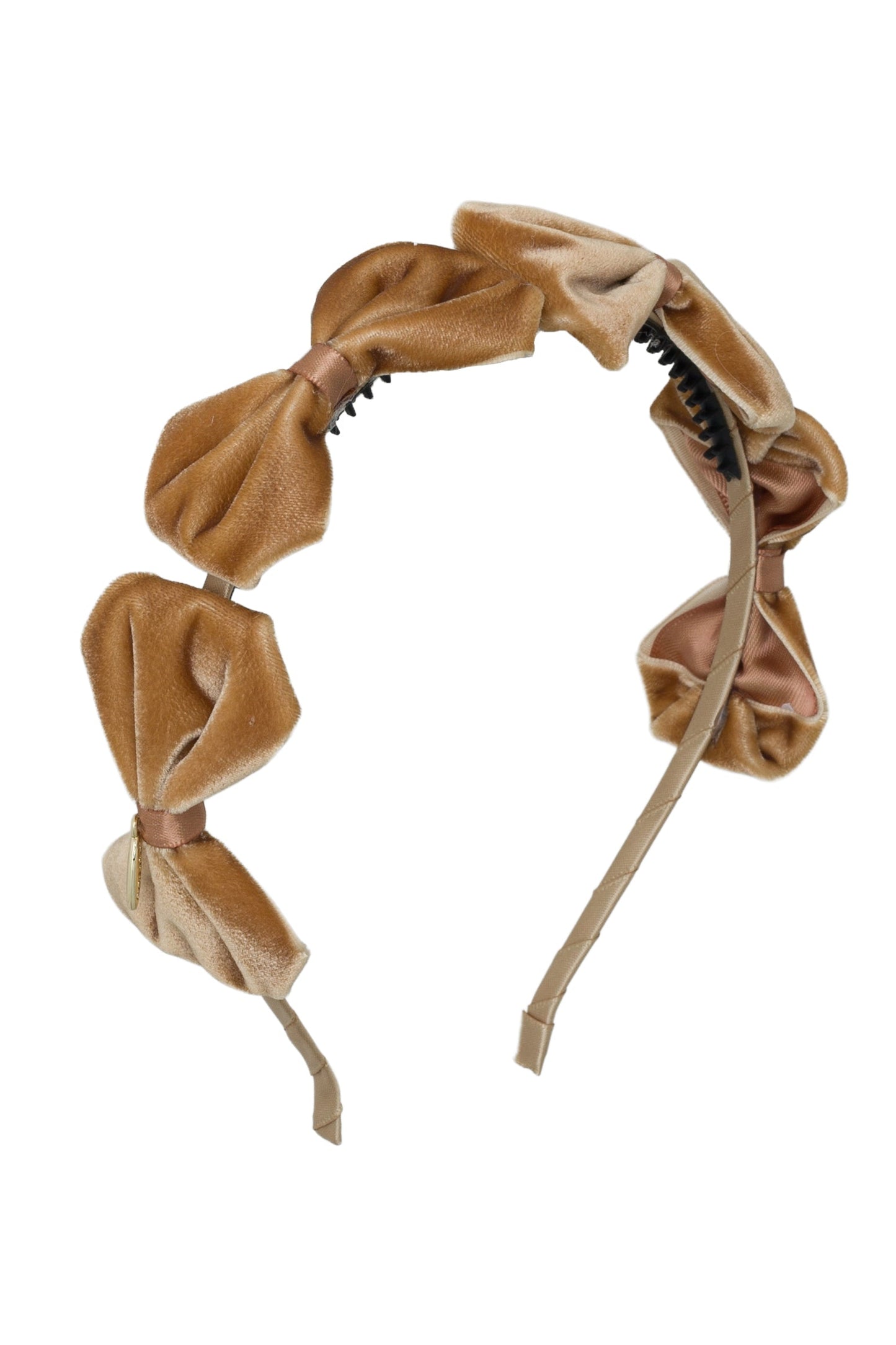 Tendu Velvet Bow Headband - Golden