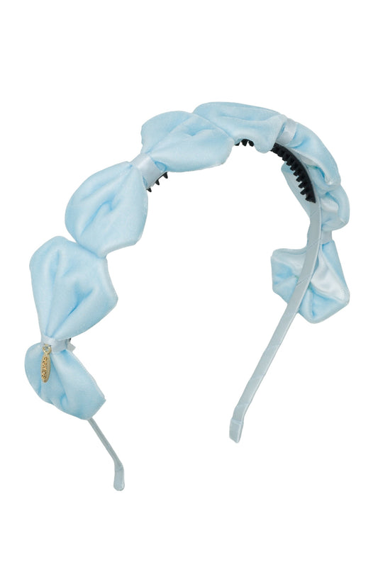 Tendu Velvet Bow Headband - Light Blue