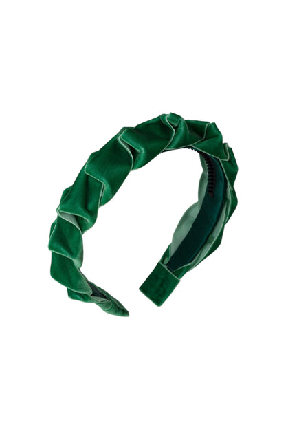 Velvet Ripple Headband - Emerald Green