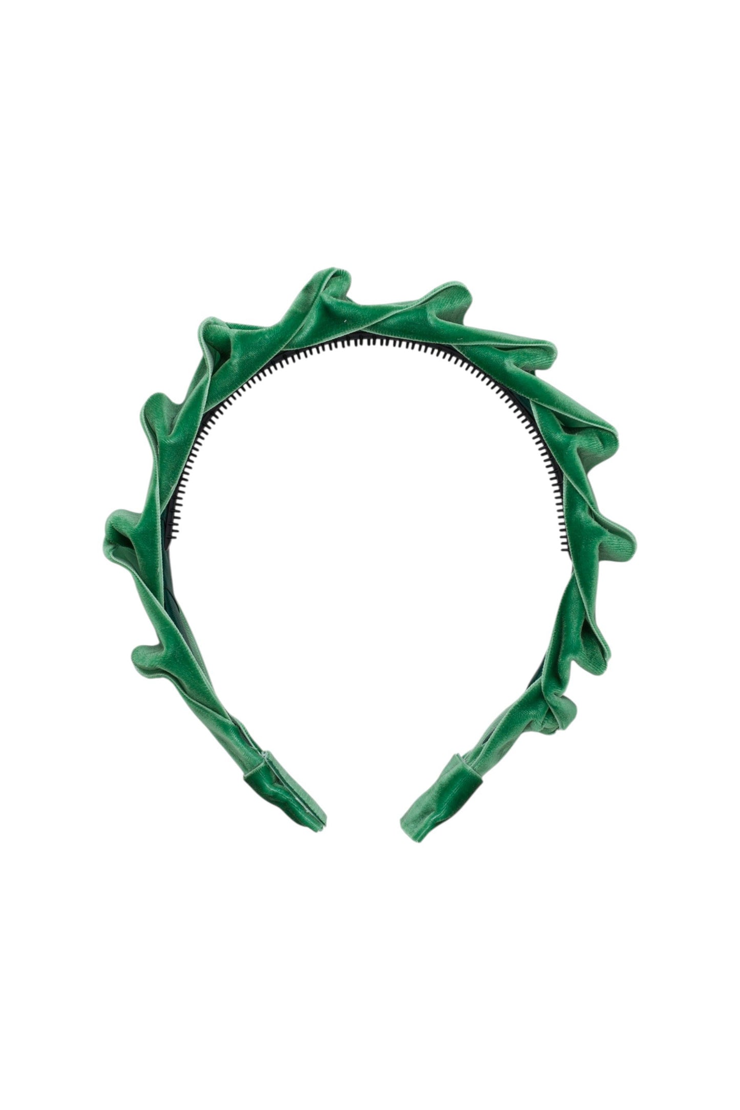 Velvet Ripple Headband - Emerald Green