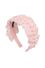 Velvet Ties Ribbon Headband - Light Pink