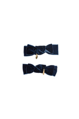 Velvet Ties Clip Set of 2 - Navy