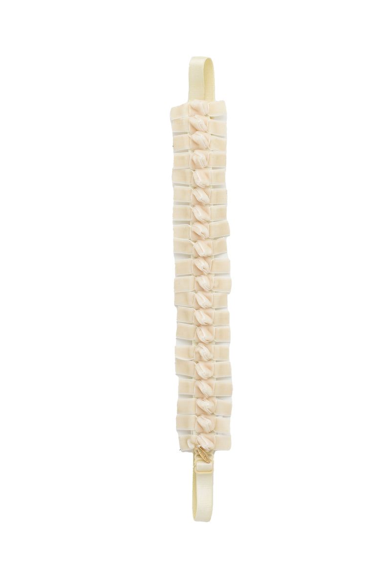 Velvet Ties Ribbon Wrap - Ivory