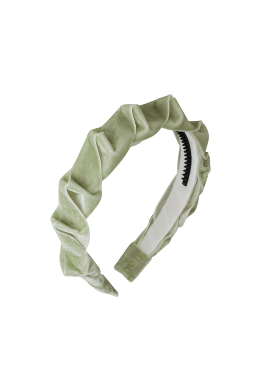 Velvet Ripple Headband - Antique Green