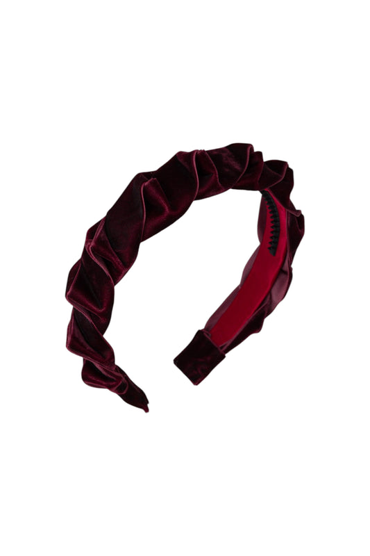 Velvet Ripple Headband - Burgundy