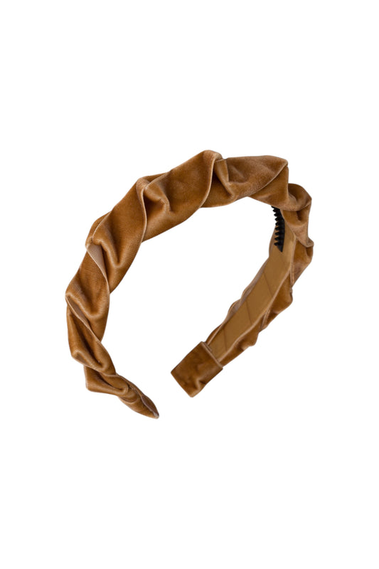 Velvet Ripple Headband - Camel
