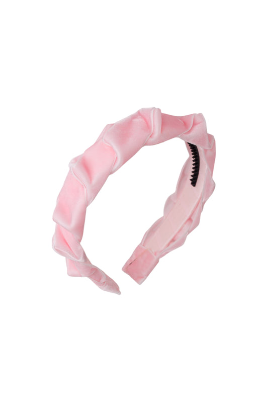 Velvet Ripple Headband - Baby Pink