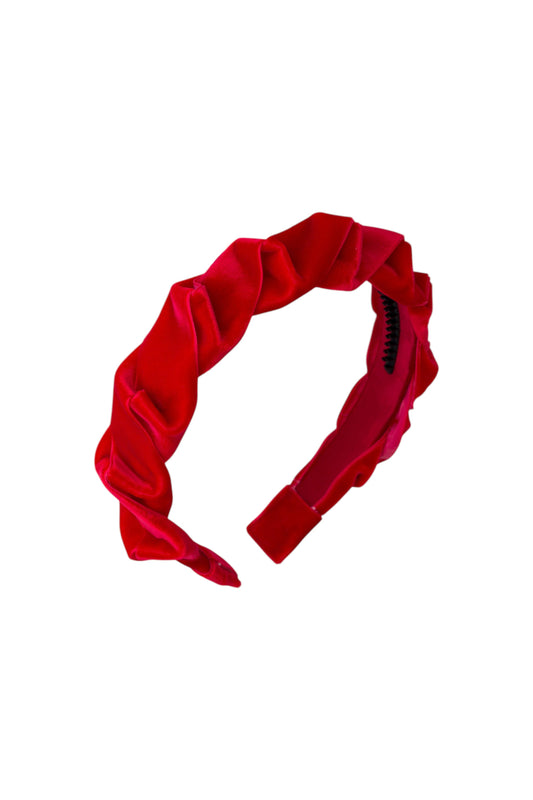 Velvet Ripple Headband - Red